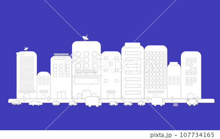Urban Landscape: Front View Perspective of the Cityscape 107734165