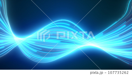 Abstract blue glowing flying waves from lines energy magical background Abstract blue glowing flying waves from lines energy magical background 107735262