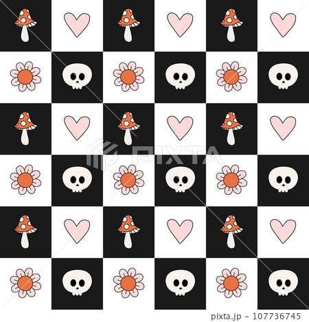 Vector seamless pattern of Halloween elements 107736745