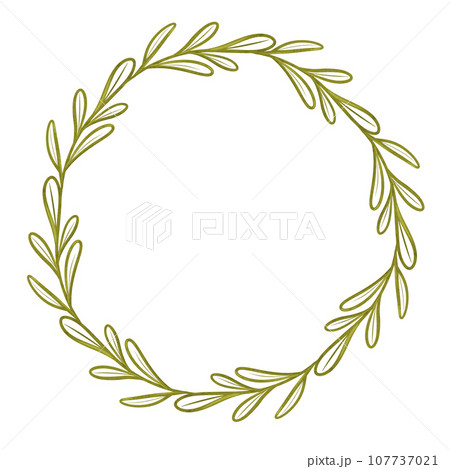 Laurels branches frame. Vintage olive wreath. Hand drawn digital illustration decorative element. for sports achievements, awards, victories and success Laurels branches frame. Vintage olive wreath. Hand drawn digital illustration decorative element. for sports achievements, awards, victories and success 107737021