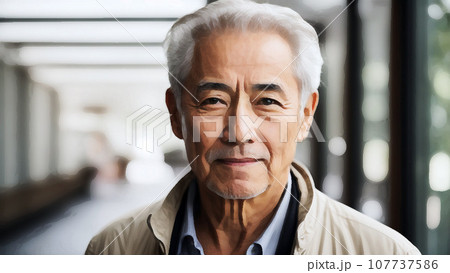 80歳の男性（屋内） 107737586