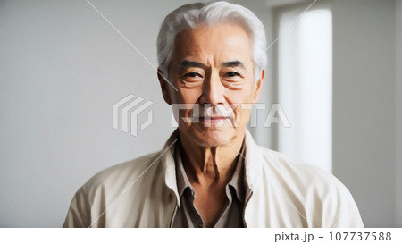 80歳の男性（白背景） 107737588