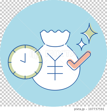 Icon 3 colors hourly wage 107737591