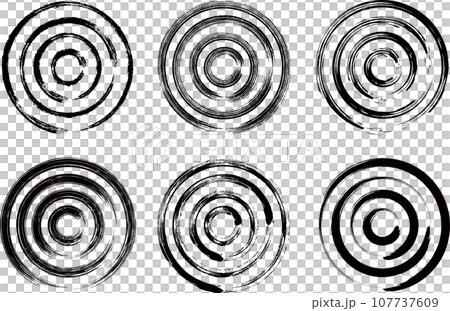 用畫筆繪製的同心圓，單色 107737609
