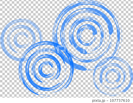 用刷子繪製的水波紋設計，藍色 107737610