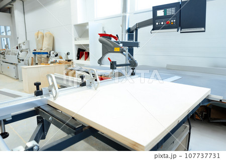 Interior of large workshop of contemporary furniture factory 107737731
