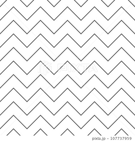 Zigzag thin ine seamless pattern. Black horizontal zig zag vintage lines. Geometric repeating stripes. Minimalistic texture. Abstract monochrome background. Vector illustration Zigzag thin ine seamless pattern. Black horizontal zig zag vintage lines. Geometric repeating stripes. Minimalistic texture. Abstract monochrome background. Vector illustration 107737959