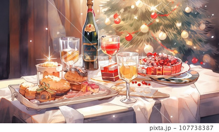 クリスマスパーティの料理_1　Generative AI 107738387