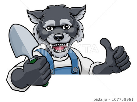 Wolf Gardener Gardening Animal Mascot 107738961