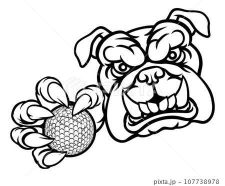 Bulldog Dog Animal Golf Ball Sports Mascot 107738978