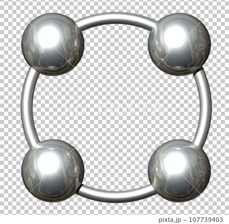 3DCG "Four spheres/ball cooperation" Silver, Silver 3DCG "Four spheres/ball cooperation" Silver, Silver 107739403