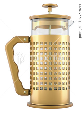 French Press Coffee or Tea Maker, 3D rendering French Press Coffee or Tea Maker, 3D rendering 107739644