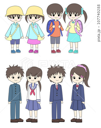 男の子・女の子の年齢別の立ち絵 107740288