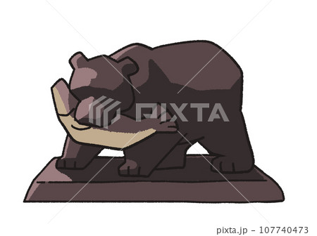 木彫りのクマの置物のイラスト素材 [107740473] - PIXTA