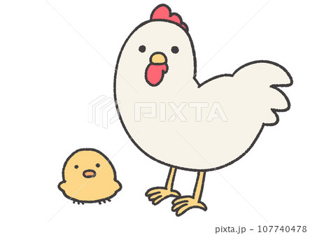 にわとりとひよこのイラスト素材 [107740478] - PIXTA