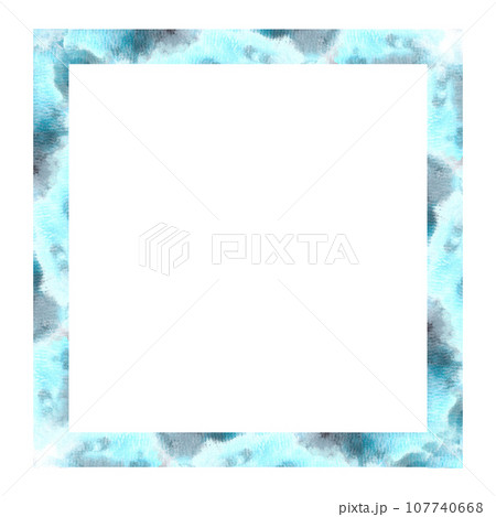 Watercolor square abstract frame with grey and turquoise stains, splashes with place for your text Hand painted illustration on white background. Design for banners, prints, greeting cards, invitation Watercolor square abstract frame with grey and turquoise stains, splashes with place for your text Hand painted illustration on white background. Design for banners, prints, greeting cards, invitation 107740668