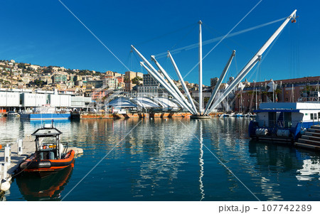 Bigo in Old Port of Genoa 107742289