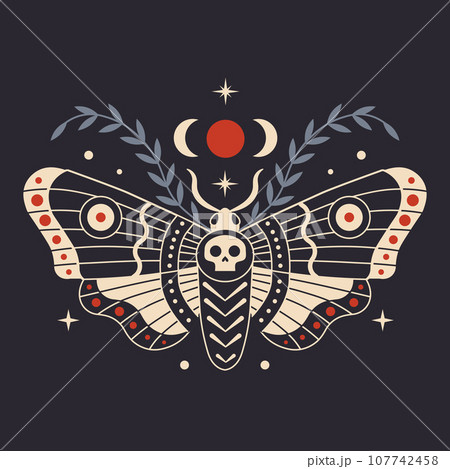 Death Head Magic Moth Witchcraft Occult Icon 107742458