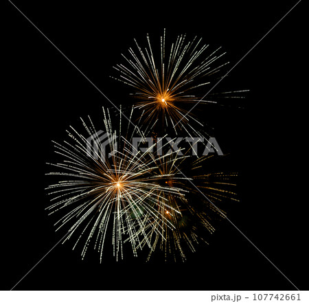 Beautiful fireworks display on celebration night 107742661
