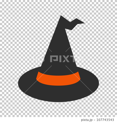 簡單的萬聖節黑色三角帽向量插畫素材 107743543