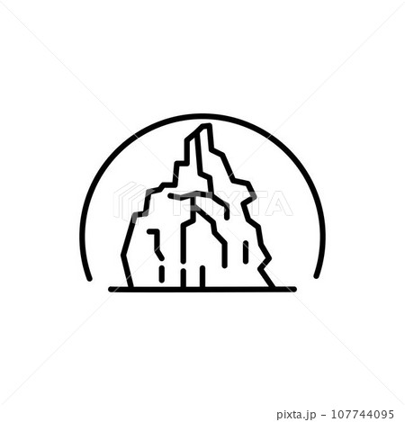 Simple grand canyon line art illustration logo design 107744095