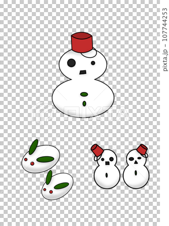 雪人雪兔圖 雪人雪兔圖 107744253