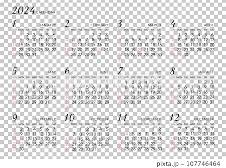 2024年_年曆_簡約橫式 107746464