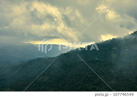 Beautiful mountain landscape of Doi Chang hill in Chiang Rai Beautiful mountain landscape of Doi Chang hill in Chiang Rai 107746549