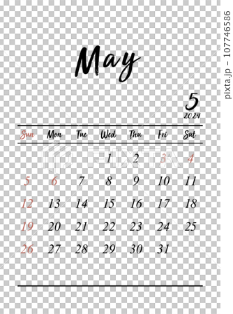 2024年五月古董日曆垂直 107746586