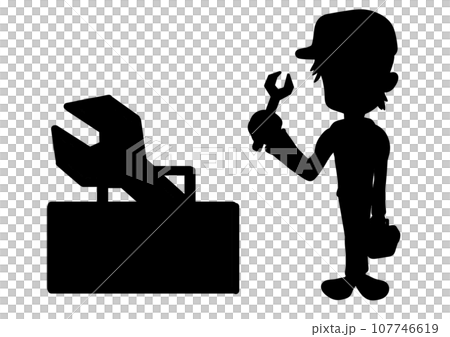 人物 修理屋 シルエット 人物 修理屋 シルエット 107746619