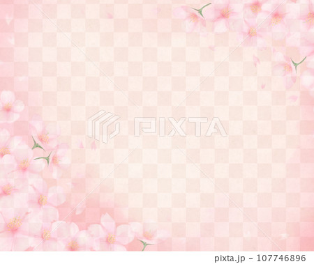 美しい桜ー金箔ー市松模様ー和紙の壁紙ーキラキラゴールド豪華絢爛背景素材フレーム 美しい桜ー金箔ー市松模様ー和紙の壁紙ーキラキラゴールド豪華絢爛背景素材フレーム 107746896