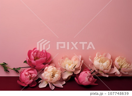 Pink Fresh Summer Peonies Flowers 107748639