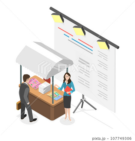 3D Isometric Flat Vector Illustration of Trade Show. Item 4 107749306
