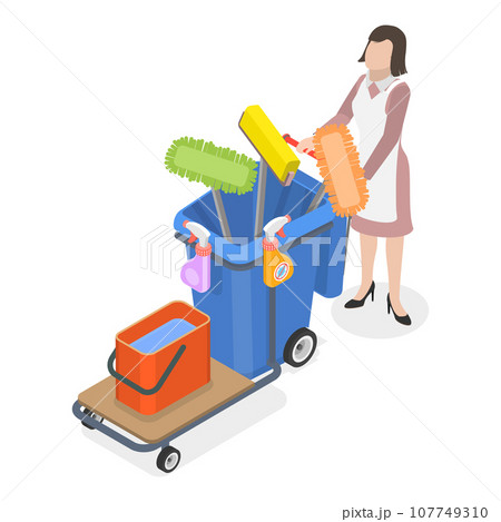 3D Isometric Flat Vector Set of Hotel Services. Item 4 107749310
