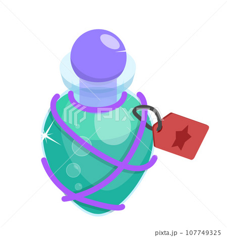 3D Isometric Flat Vector Set of Magic Potions. Item 3 107749325