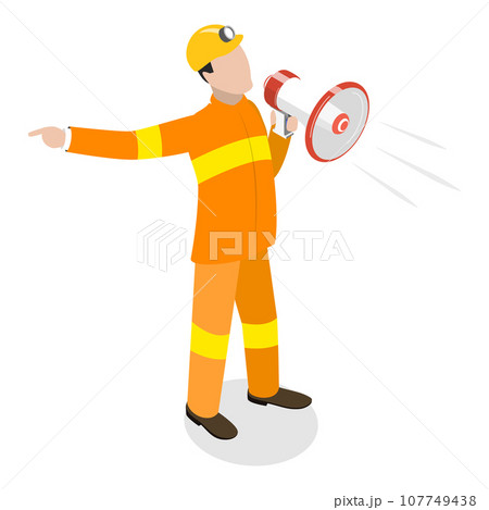 3D Isometric Flat Vector Set of Firefighter...のイラスト素材 [107749438] - PIXTA