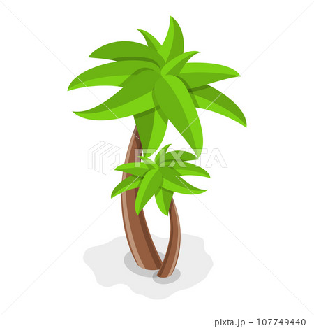 3D Isometric Flat Vector Set of Desert Elements. Item 6 107749440