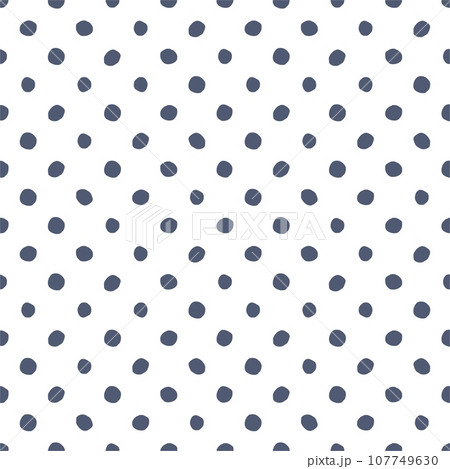 Vector seamless white pattern with blue dot. Decorative illustration, good for printing. Great for label, print, packaging, fabric. Small polka dot seamless pattern background. 107749630