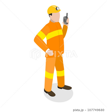 3D Isometric Flat Vector Set of Firefighter...のイラスト素材 [107749680] - PIXTA