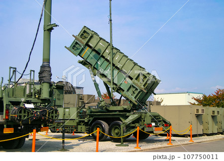 展示される航空自衛隊のパトリオットミサイル 展示される航空自衛隊のパトリオットミサイル 107750011