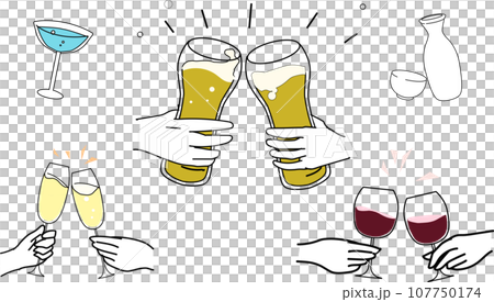 簡單的吐司酒精插圖集 簡單的吐司酒精插圖集 107750174