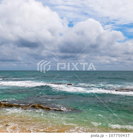 Tropical beach with coral reef. Sri Lanka. 107750437