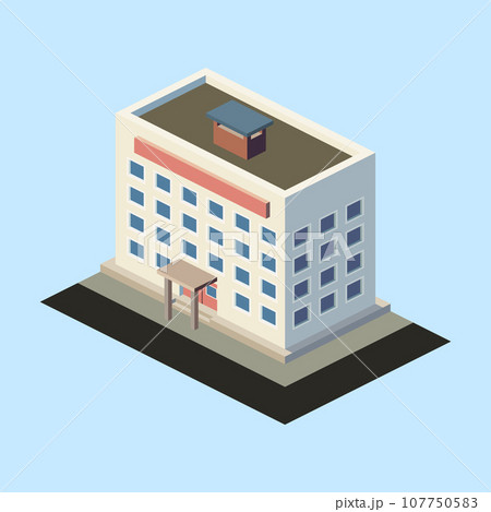 Isometric multi-storey building. Vector illustration. Isometric multi-storey building. Vector illustration. 107750583
