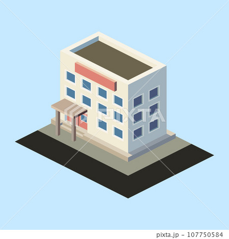 Isometric multi-storey building. Vector illustration. Isometric multi-storey building. Vector illustration. 107750584