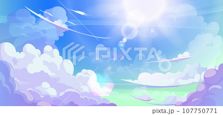 Anime cloud in blue heaven sky vector background Anime cloud in blue heaven sky vector background 107750771