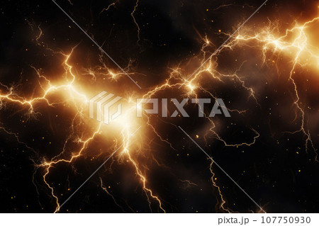 Flash of lightning on dark background....のイラスト素材 [107750930] - PIXTA