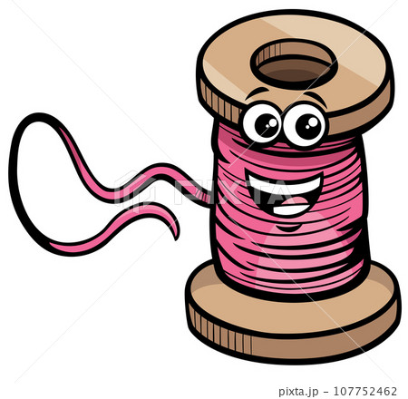 funny spool of thread clip art cartoon...のイラスト素材 [107752462] - PIXTA