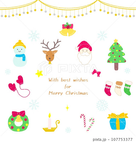 手描きのクリスマスモチーフセット 107753377