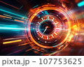 Abstract technology speed concept, Technology futuristic, movement pattern, AI generated. 107753625