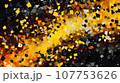 background with yellow and black, Abstract background flowing glowing triangular fragments, yellow, black, AI generated. 107753626